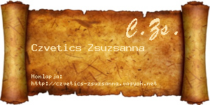 Czvetics Zsuzsanna névjegykártya